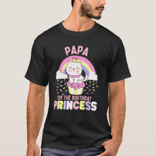 T-shirt Papa de la princesse d'anniversaire Chat mignon su