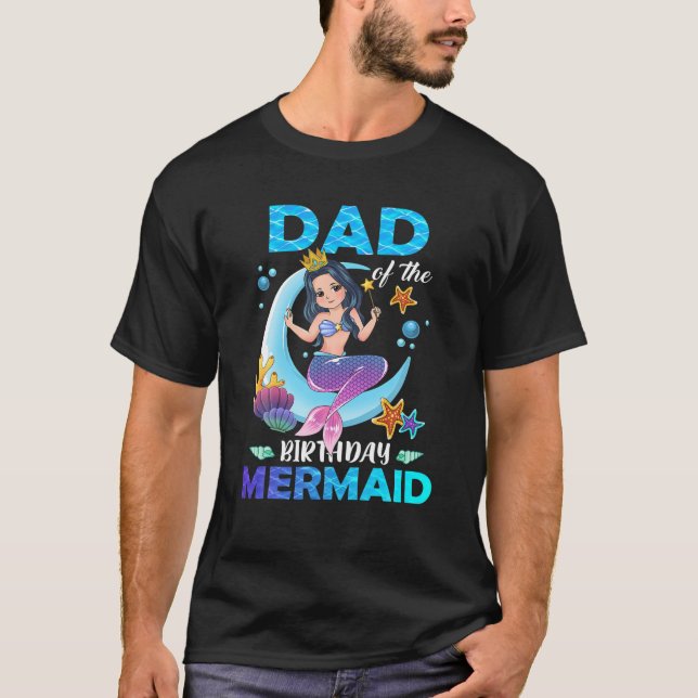T-shirt Papa De La Sirène D'Anniversaire Famille Correspon (Devant)