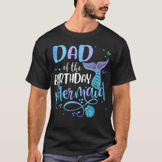 T-shirt Papa de la sirène d'anniversaire tenue de fête ass