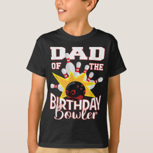 T-shirt Papa De L'Anniversaire Bowler Kid Bowling Party