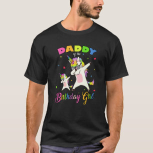 T-shirt Papa de l'anniversaire fille Dabbing Unicorn Princ