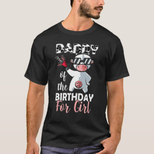 T-shirt Papa De L'Anniversaire Fille Famille Vache Premier