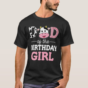 T-shirt Papa De L'Anniversaire Fille Ferme Vache Papa Papa