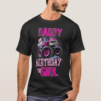 T-shirt Papa de l'Anniversaire Fille Monster Camion Père 1