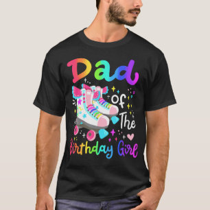T-shirt Papa De L'Anniversaire Fille Patinage Roller Patin