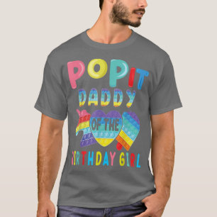 T-shirt papa de l'anniversaire fille Pop It Unicorn Annive
