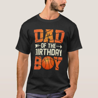 T-shirt Papa De L'Anniversaire Garçon Basketball Père Dadd