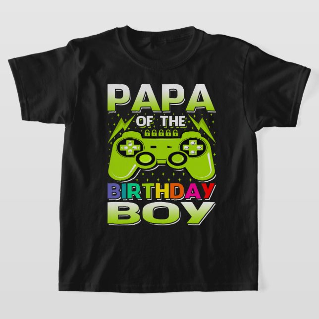 T-shirt PAPA De L'Anniversaire Garçon Correspondant Vidéo  (Poser)
