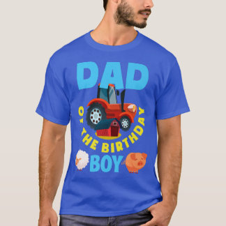 T-shirt Papa De L'Anniversaire Garçon Ferme Tracteur Farme