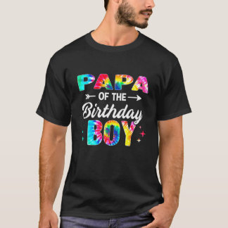 T-shirt Papa De L'Anniversaire Garçon Tie Dye Famille Corr