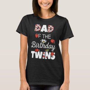 T-shirt Papa De L'Anniversaire Jumeaux Famille Florale Lad