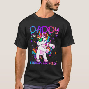 T-shirt Papa De L'Anniversaire Princesse Fille Flossing Un