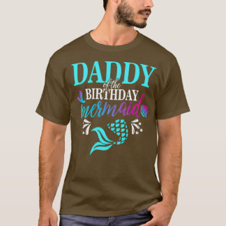 T-shirt Papa De L'Anniversaire Sirène Matching Famille T