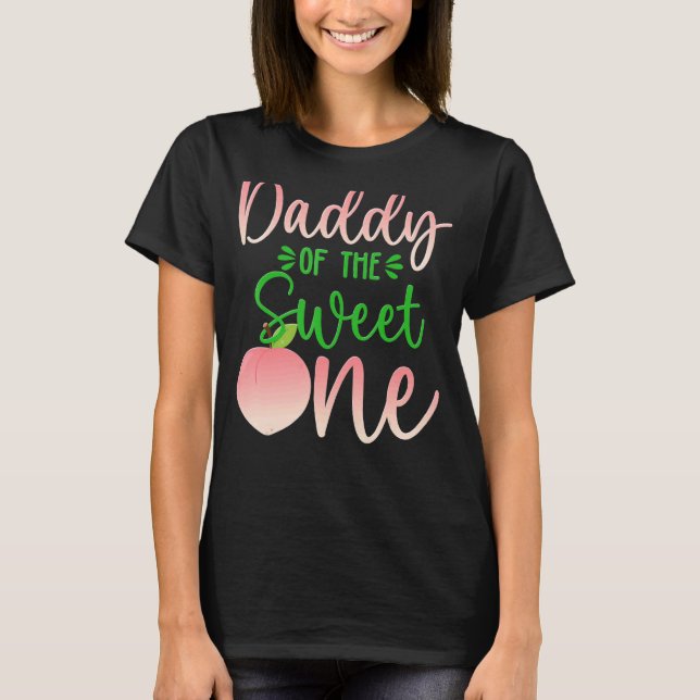 T-shirt Papa De L'Anniversaire Un Pêche 1Er Fruit D'Été F (Devant)