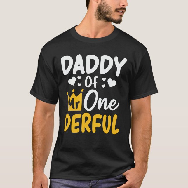 T-shirt Papa de M. Onederful 1er Anniversaire Correspondan (Devant)
