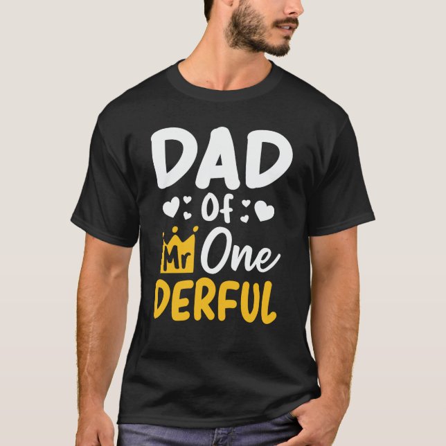 T-shirt Papa de M. Onederful 1er Anniversaire Correspondan (Devant)