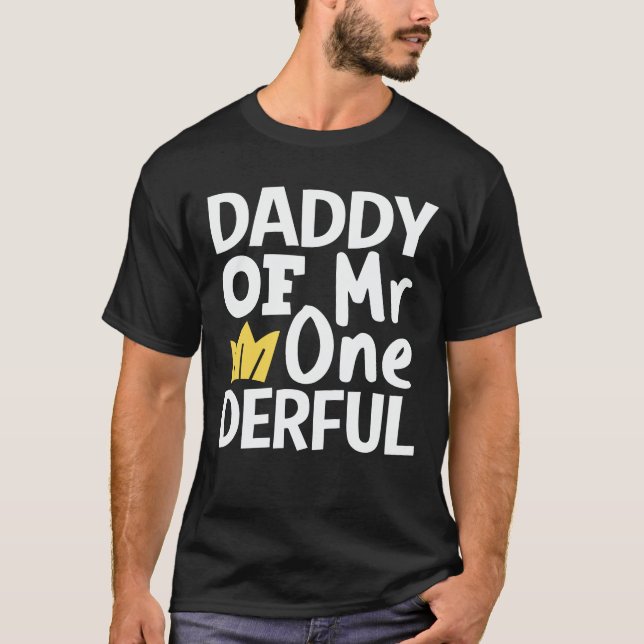 T-shirt Papa de M. Onederful 1er Anniversaire Correspondan (Devant)