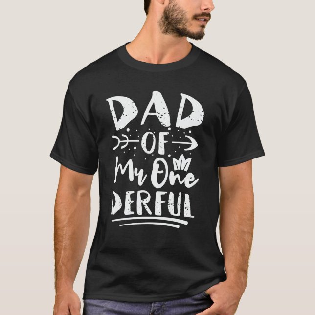 T-shirt Papa de M. Onederful 1er Anniversaire Correspondan (Devant)