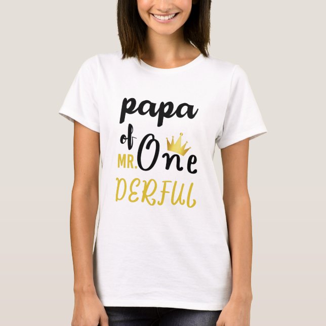 T-shirt Papa de Mr Onederful Funny 1er Anniversaire T-shir (Devant)