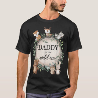 T-shirt Papa de The Wild One Animaux de la Forêt de Bois 1