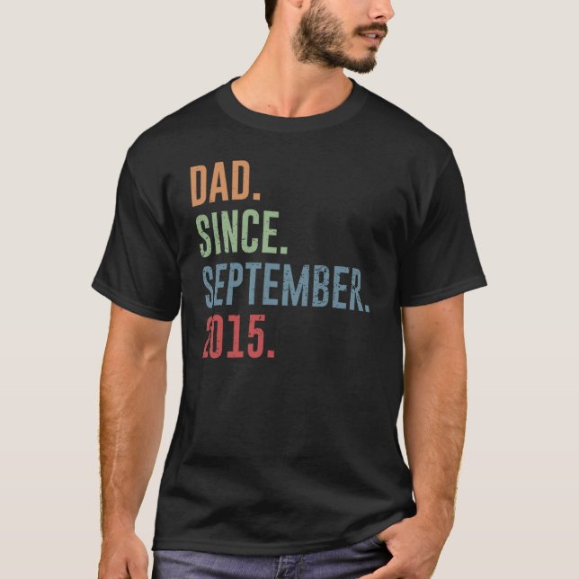 T-shirt Papa depuis septembre 2015 (Devant)