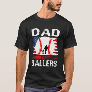 T-shirt Papa des Ballers Baseball Fête des Pères