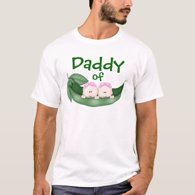 T-shirt Papa des filles jumelles (Devant)