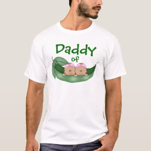 T-shirt Papa des Filles jumelles (peau foncée)