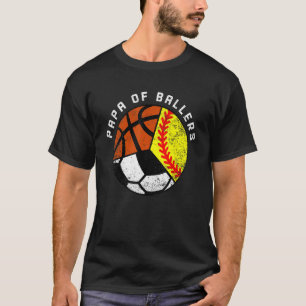 T-shirt Papa des hommes de Ballers Softball Football Bas