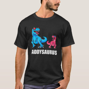T-shirt Papa Dinosaur Daddysaurus Papa Père Fille Hommes
