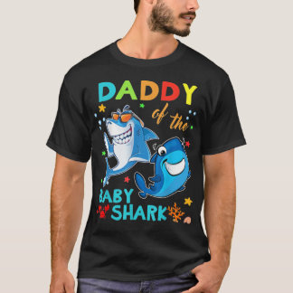T-shirt Papa Du Bébé Requin Anniversaire Daddy Shark Essen