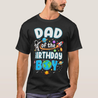 T-shirt Papa du garçon d'anniversaire Astronaute Famille E