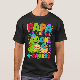 T-shirt Papa du garçon du One-A-Saurus pour son 1er annive