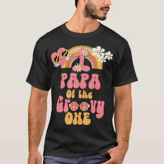 T-shirt Papa du Groovy One Signe de Paix Rétro Anniversair