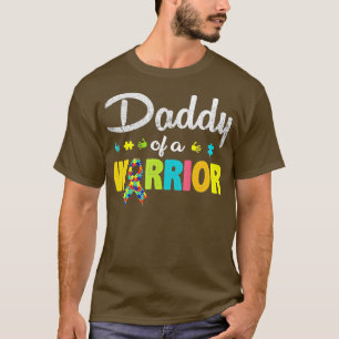 T-shirt Papa D'Une Famille De Guerriers Papa World Autism 