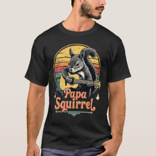 T-shirt Papa Écureuil Jouant de la Guitare - Conception Mu
