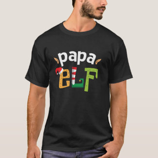 T-shirt Papa Elf Christmas Dad Elves Squad Matching Daddy 