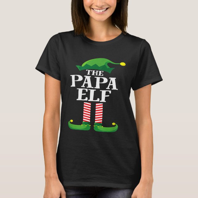 T-shirt Papa Elf Matching Family Group Christmas Party Paj (Devant)