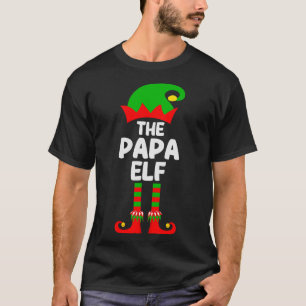 T-shirt Papa Elf Matching Family Group Christmas Party Paj