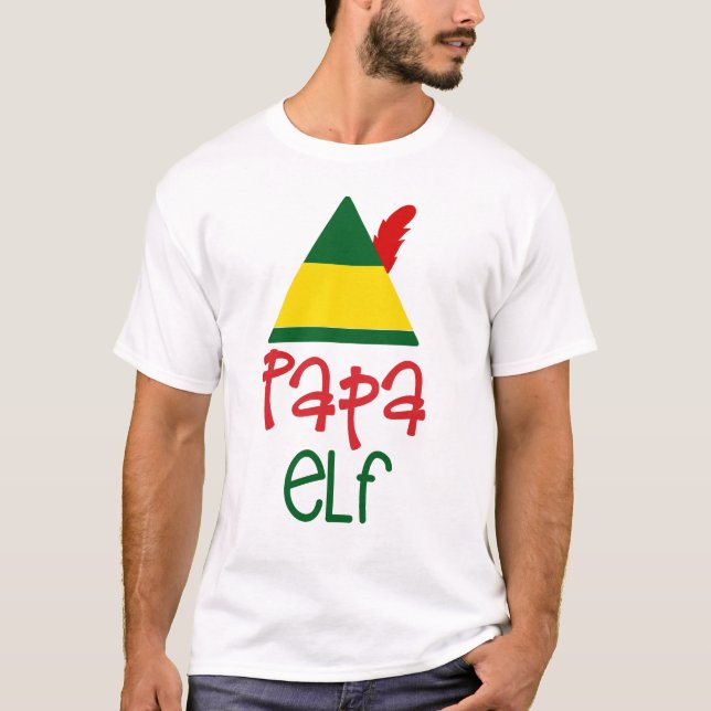 T-shirt Papa Elf Noël Vacances Famille Amusement (Devant)