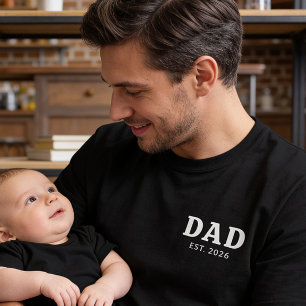 T-shirt Papa en noir et blanc gras établi