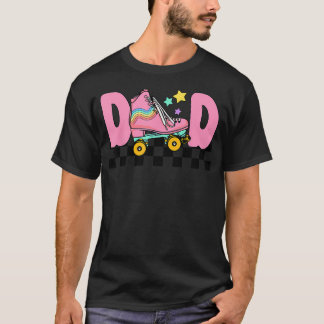 T-shirt Papa entre en patins à roulettes pour l'anniversai