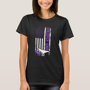 T-shirt Papa Épilepsie Drapeau américain Papa d'un guerrie