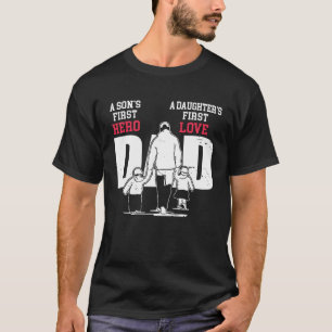 T-shirt Papa est le premier héros et l'amour Fils et Da Fê