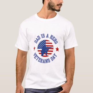 T-shirt Papa Est Une Fête Des Vétérans Héros