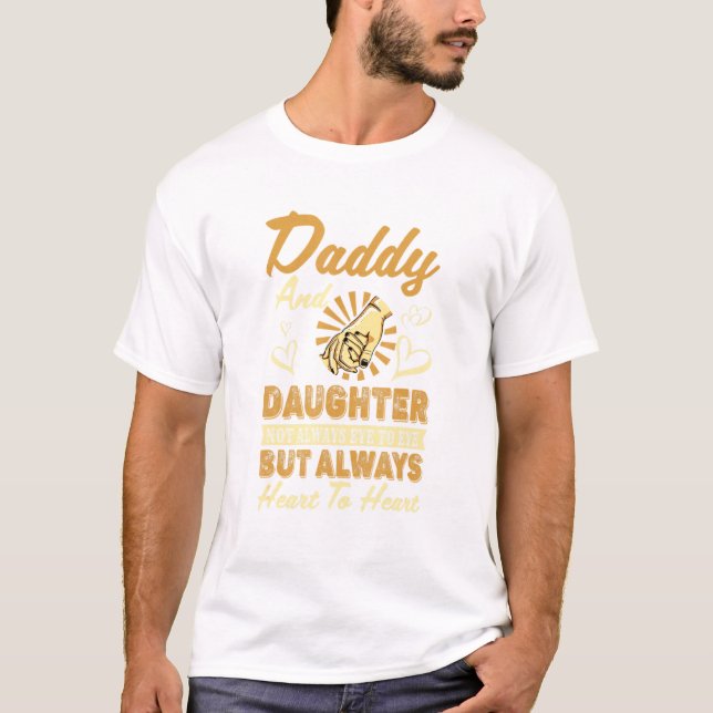 T-shirt Papa Et Fille Toujours Coeur Au Coeur - Pères (Devant)