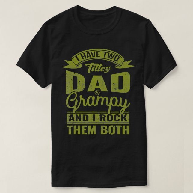 T-shirt Papa et Grampy Fête des pères grand-père Cadeau po (Design devant)