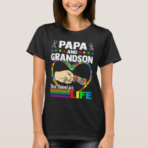 T-shirt Papa Et Grandson Meilleur Ami Pour La Vie Autisme 