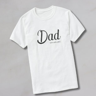 T-Shirt Papa Établi Écriture Noire