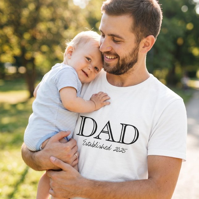 T-shirt Papa Établi Gras Noir Blanc (Créateur téléchargé)